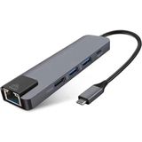 USB 3.1 Type C To HDMI 2xusb 3.0 Gigabit Ethernet Çevirici Dönüştürücü Adaptör - Çok Renkli