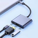 USB 3.1 Type-C To HDMI USB 3.0 Yüksek Hızlı 4K 2k Ultra Hd Çevirici Dönüştürücü Adaptör Kablosu Gri - Çok Renkli - Standart