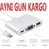 Usb 3.1 Type C To Vga Usb 3.0 4961A Çevirici Dönüştürücü Adaptor