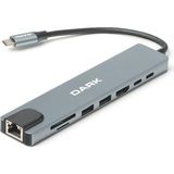 USB 3,1 Type C 8 In 1 Ethernet/hdmı/tf Sd Kart Okuyucu/usb 3,0 / Kulaklık Çoklayıcı Dönüştürücü Çevirici Hub (DK-AC-U31X36)