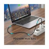 USB 4.0 40GBPS USB C Veri Kablosu, 240W USB C Şarj Kablosu, 8K@60hz 4K@240Hz 2K@360Hz Thunderbolt 4 Görüntü Kablosu, Macbook, Monitör, Docking Istasyonu, iPhone ile Uyumlu - 1.8 Metre - 1 GB - 00-Siyah - Beyaz - Option-1