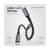 USB 4.0 V2.0, 80GBPS USB C Veri Kablosu, 240W USB C Şarj Kablosu, 8K@60hz 4K@240Hz 2K@360Hz Thunderbolt 5 Görüntü Kablosu, Macbook, Monitör, Docking Istasyonu, iPhone ile Uyumlu - 1 Metre - 1 GB - 00-Siyah - Beyaz - Option-1
