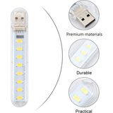 USB 8 LED Beyaz Lamba Gece Lambası Laptop - Powerbank Uyumlu LED Kamp Işığı