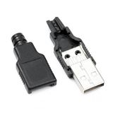 Usb A Erkek Konnektör - Lehim Tipi - Plastik - Usb Erkek Söket N11.4025