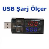 USB Akım Ölçer Çift USB Çıkışlı Voltmetre Ampermetre Ölçüm Aleti