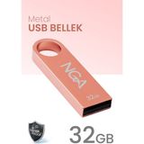 USB Bellek Rubber Işıklı Güvenli USB Memory - Flash Drive - 32 GB - Parlak Gümüş