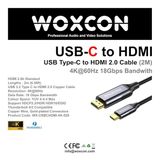 Usb-C - Hdmı Kablo, Usb 3.2 Type C, Hdmı2.0b Standart, 4K 60Hz, 18Gbps, Hdr, Hdr10, 3D, Hdcp2.2