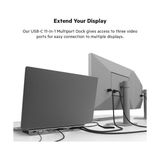 Usb-C Hub, 11'i 1 Arada Çoklu Bağlantı Noktalı Adaptör Yuvası, 4K Hdmı, Displayport, Vga, Usb-C ve 100W, Bağlı Cihazdan Şarj Etmek Için, 3x USB A, Gigabit Ethernet, Sd, Microsd, 3,5 mm Jak - Option-1 - 0-Bordo