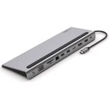 Usb-C Hub, 11'i 1 Arada Çoklu Bağlantı Noktalı Adaptör Yuvası, 4K Hdmı, Displayport, Vga, Usb-C ve 100W, Bağlı Cihazdan Şarj Etmek Için, 3x USB A, Gigabit Ethernet, Sd, Microsd, 3,5 mm Jak