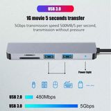 Usb-C Hub 5 In 1 Alüminyum Type C Hub Multiport Adaptör - 1 GB - 00-Siyah - Beyaz - Option-1