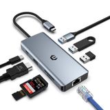 USB C Hub, Tymyp 8'i 1 arada USB C Adaptörü, Çift Ekran 4K HDMI, Mac Pro/Air için USB C Bağlantı İstasyonu (Gigabit Ethernet, USB 2.0, 5 Gbps USB 3.0, PD 100W, SD/TF Kart Okuyucu) Dell, Surface, HP,