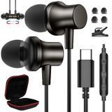 USB C Kulaklık Tip C Kulaklık Manyetik Kablolu Kulaklık iPhone 15 Pro Max Samsung S24 Ultra A53 A54 S23 FE S21 Flip Fold Kulak İçi Gürültü Önleyici Kulaklık iPad 10 Pixel 7a 7 6a 8 8a için Mikrofonlu