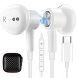 USB C Kulaklıklar iPhone 16 Pro Max 16e 15 Artı Galaxy S25 S23 FE S24 Gürültü Önleyici Tip C Kulaklık Manyetik Kablolu Kulak Kulaklık Mikrofon Stereo Kulaklıklar Samsung A53 A54 iPad 10 11 A16 Piksel