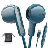 USB C Kulaklıklar iPhone 16 Pro Max/iPhone 15 için Kablolu Kulaklık Samsung Galaxy S25/S24/S23 Ultra, Stereo Mikrofon Ses Kontrollü Kulak Telefonlarında USB C Google Pixel 9 8 için Kablolu Kulaklıklar