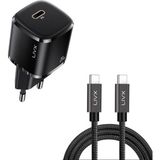 Usb-C Mini Pd Hızlı Şarj Cihazı Güç Adaptörü ve 50 cm Hızlı Şarj ve Data Kablosu L23 - Tc - 1 Adet