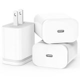 USB C Şarj Bloğu 3'lü Paket 20W Tip-C Hızlı Şarj Telefon Duvar Fişi Taşınabilir Güç Adaptörü USBC Tuğla USB-C Kutusu iPhone 16 15 14 13 12 11 Pro Max Plus XS X XR SE 8 7 6 6S, Pad