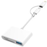 USB C SD Kart Okuyucu, DCNETWORK Çift Konnektör (USB-C&Lightning) Hafıza Kartı Okuyucu, SD MicroSD USB 3 Bağlantı Noktası, iPhone 15 Pro Max iPad Pro MacBook Pro/Air iMac Android Telefon Tablet için