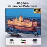 Usb-C To Hdmi Kablo, 2 Metre, 4K60hz, 18Gbps, Type-C To Hdmi Görüntü Kablosu, Thunderbolt 5/4/3 Uyumlu