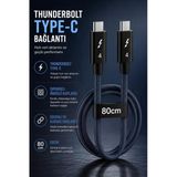 Usb-C Type-C Thunderbolt Kablo 80 Cm Örgülü Şarj Senkronizasyon Kablosu | Zr949