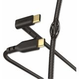 Usb-C - Usb-C "stand" Şarj Kablosu, 1.5 M, Siyah