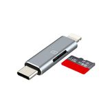 USB C yıldırım mikro SD kart okuyucu (2in1) iPhone16 15 14 Pro Apple adaptörü için dijital kamera TF bellek fotoğraf depolama transferi iPad için uyumlu Samsung C tipi kompakt aksesuarlar Android