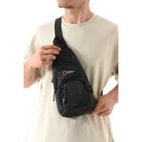 USB Cıkıslı Su Gecirmez Çapraz Askılı Göğüs ve Sırt Çantası, Günlük Body Bag Unisex Çanta - Siyah