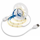 Usb Cob Led Şerit 3 Metre 5V 3500K Gün Işığı Dokunmatik Dimmerli 320 Led/M Noktasız Aydınlatma Ip20 Kesilebilir Led Bant Vitrin