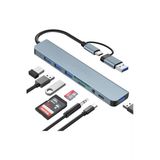 Usb Çoklayıcı 8 İn 1 Usb Type-c Hub Adaptör 4 Usb Port Sd/tf Kart Okuyucu 3.5mm Ses Girişi Çoklayıcı