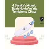 Usb Destekli 4 Başlıklı Siyah Nokta Vakum Cihazı – Gözenek Temizleyici Ve Cilt Yenileyici Bakım Aleti P198545s6974