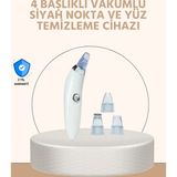 USB Destekli 4 Başlıklı Siyah Nokta Vakum Cihazı – Gözenek Temizleyici ve Cilt Yenileyici Bakım Aleti