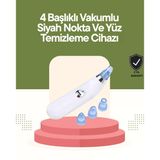 Usb Destekli 4 Başlıklı Siyah Nokta Vakum – Gözenek Temizleyici Cilt Yenileyici Bakım Aleti