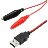 USB Erkek - Küçük Krokodil Uçlu 5V 2A Test Kablosu 60 cm