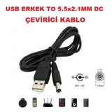 Usb Erkek to 5.5x2.1mm DC Çevirici Kablo Mini Hoparlör Notebook Soğutucu Harici Dvd Usb Hub
