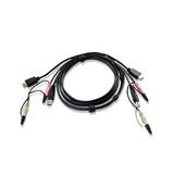 USB HDMI KVM Kablosu, Hoparlör ve Mikrofon bağlanabilir, 1.8 Metre