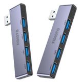USB Hub 2 Paket Sağ Modül, Fidioto 4 Bağlantı Noktalı USB Hub (1 * 3.0 Bağlantı Noktası, 3 * 2.0 Bağlantı Noktası) Dizüstü Bilgisayar, Xbox, Flash Sürücü, HDD, Konsol, Yazıcı, Kamera, Keyborad, Fare