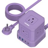USB ile Güç Şeridi, USB C (3.0A) Seyahat Güç Şeridi, TOPREK 10 FT Uzatma Kablosu, 5 AC Çıkışlı 4 USB, Ev Ofis, Yurt Odası, Otel için Kompakt Masa Şarj İstasyonu, 700J Aşırı Gerilim Koruması, Düz Fiş