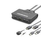 Usb Kvm Switch 2 Port 2 Port Usb Dahili Kablolu - Siyah Hdx1361