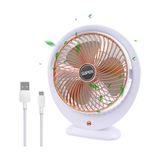 USB Masa Vantilatörü Elektrikli Mini Masa Vantilatörü 3 Hız Ayarlanabilir Güçlü Rüzgar 360 ° Döndürme Taşınabilir Masaüstü Fan Ofis Ev Yatak Odası Dış Mekan Kamp için Sessiz Soğutma Fanı (Altın B)