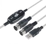 Usb Midi Kablo 5 Pin Din Kablo Usb Çevirici Klavye Org Midi Müzik Düzenleme Kablosu 1 In 1 Out Mıdı