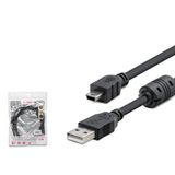 Usb Mini V3/5Pin To Usb Kablo 1.5 M - Siyah Hdx7538