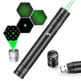 USB Öğretim El Feneri Taşınabilir Uzun Mesafe Yeşil Işıklı El Feneri Şarj Edilebilir Küçük Fener Süper Parlak Dış Mekan Kampçılığı Gece Doğa Yürüyüşü Kedi Oyuncakları Öğretmenler Gökbilim Tutkunları