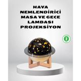 Usb Projeksiyon Gece Lambası Hava Nemlendirici – Aromaterapi Destekli, Taşınabilir Mini - Lisinya