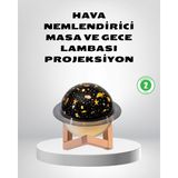 USB Projeksiyon Gece Lambası ve Hava Nemlendirici – Aromaterapi Destekli, Taşınabilir Mini - Renkli - 1