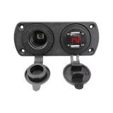 Usb Şarj Cihazı 1a 2.1a Dijital Voltmetre Göstergeli Çakmaklık 12v 24v Pano Tip Çakmak Şarj Söketi