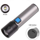 USB Şarj Edilebilir LED Lamba Fener Su Geçirmez Kamp Işık Zumlanabilir 3 Mod Flash Modlu El Feneri