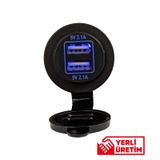 Usb Şarj Soketi Unıversal Hızlı Şarj Çift Usb 5V 2.1 A 8V-32V --