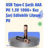 Usb Şarjlı Aaa Lityum Pil 1000+ Döngüsü İle Uzun Ömür