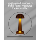 USB Şarjlı Dokunmatik LED Masa Lambası – 3 Renk Modu & Dimmer