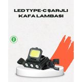 USB Şarjlı Kafa Feneri 800 Lumen Ayarlanabilir Cob ve Xpe LED - HS4025-2277 - Çok Renkli