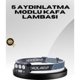 USB Şarjlı LED Kafa Lambası 300 Lümen Güç Göstergeli - COMPTR2808-4593 - Çok Renkli